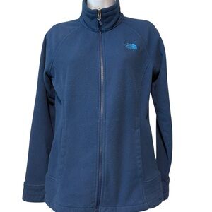 The North Face Women's Fleece Mock Neck Full Zip Up Jacket Blue M
